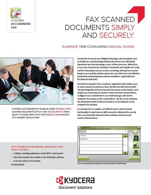 Kyocera, Software, Capture, Distribution, Accusender Fax, Southern Duplicating