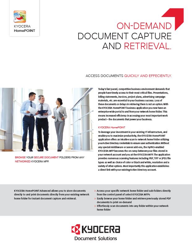 Kyocera, Software, Capture And Distribution, Homepoint Advanced, Southern Duplicating